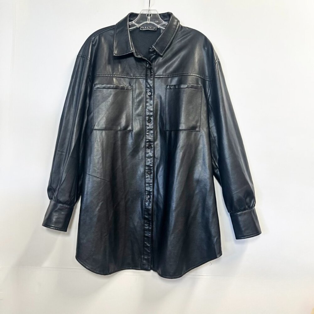 Bagatelle Leather Jacket/Shirt, Black, Large